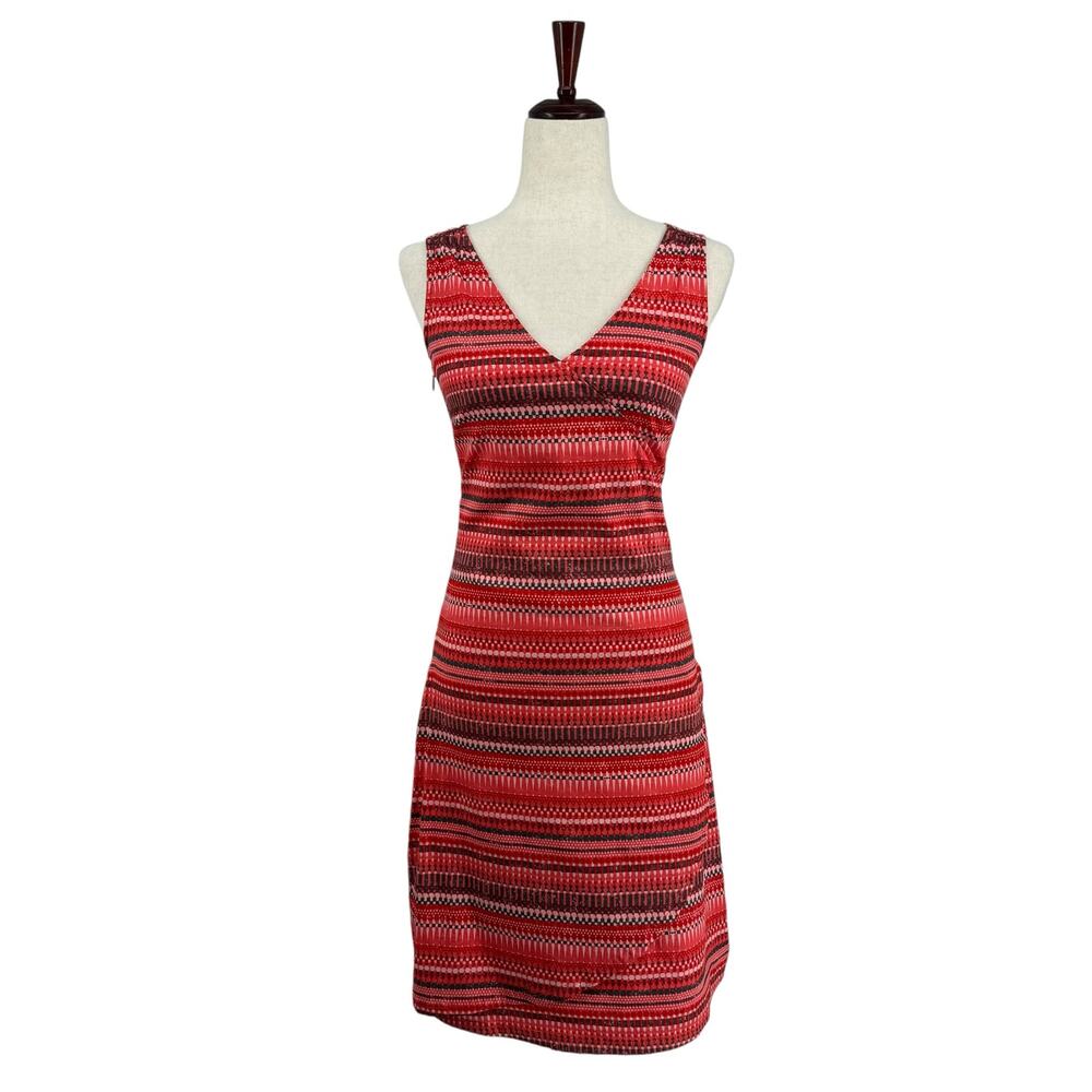 Skunkfunk Sleeveless Crossover Dress 1 V Neck‎ Pink Cotton Blend Lined
